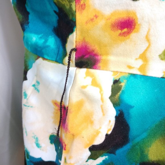 Maurices sleeveless green turqoiuse yellow flowers - Picture 9 of 10